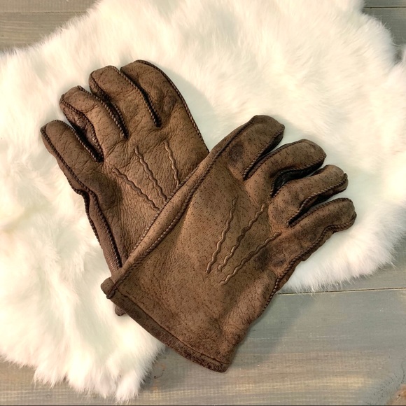 Vintage Other - Vintage Gates Mens Distressed Brown Leather Gloves